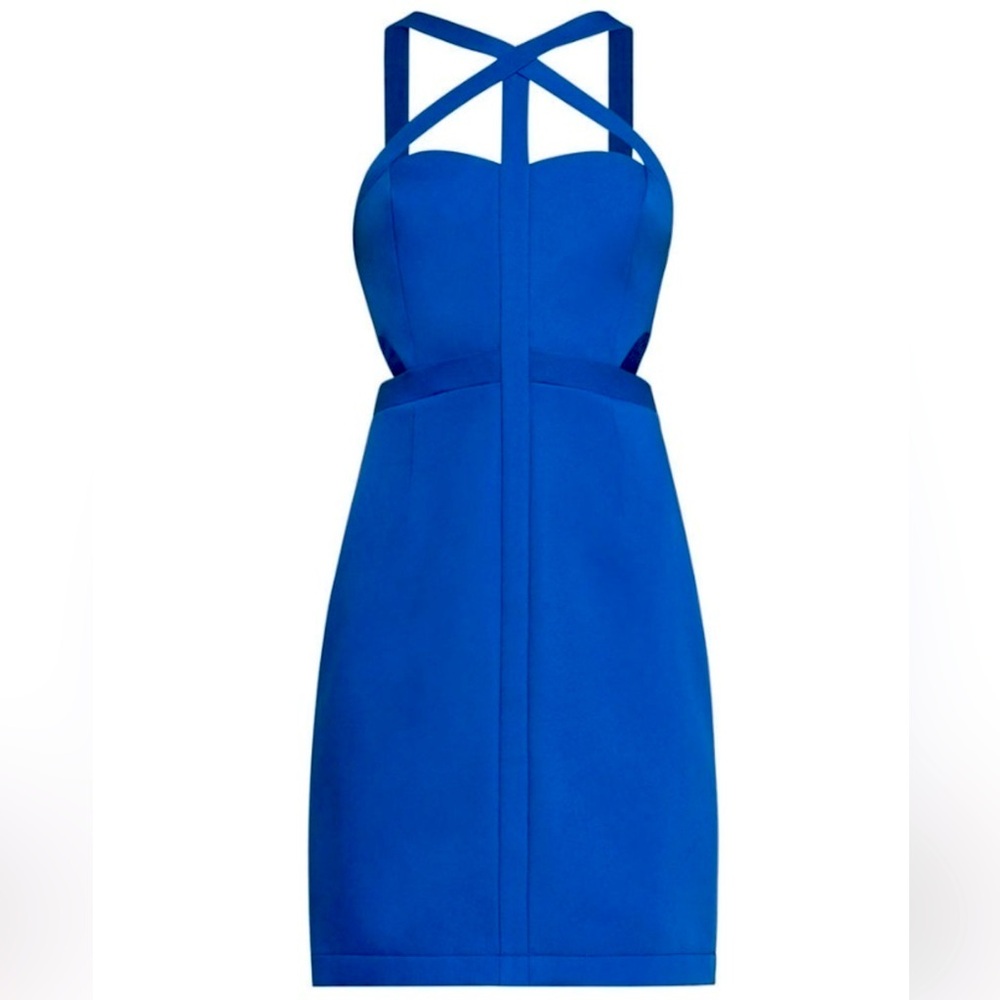 BCBGMaxAzria Blue strappy cocktail dress Desirae